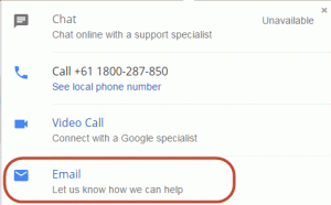 Google chat online with a support specialist