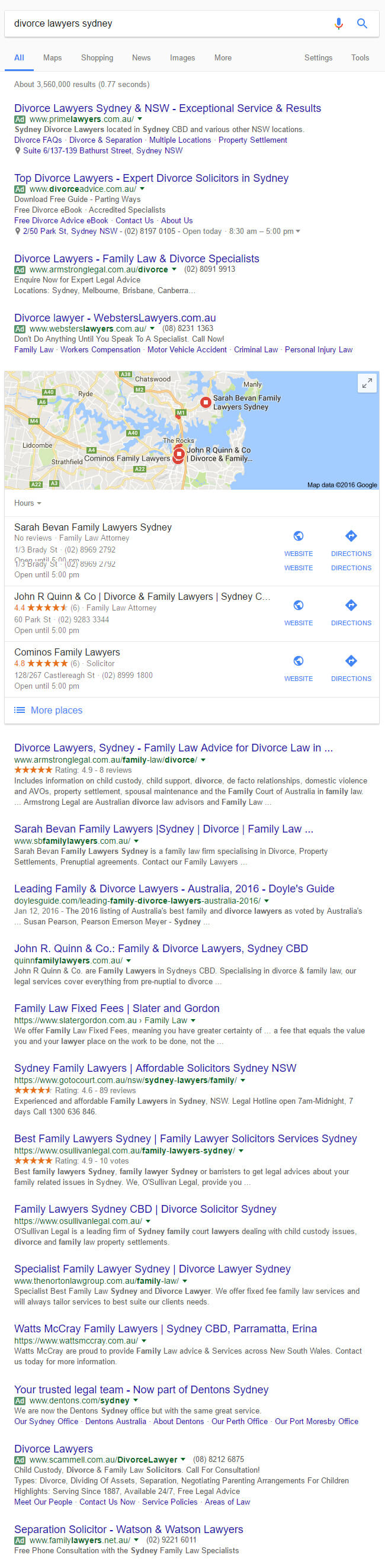 SERP Formation for divorce lawyers Sydney