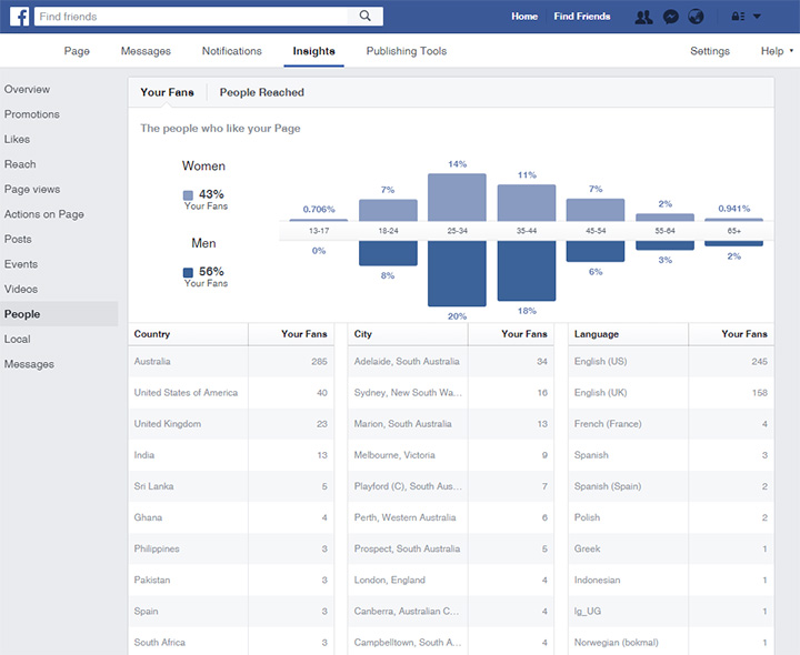 Facebook Insights - people