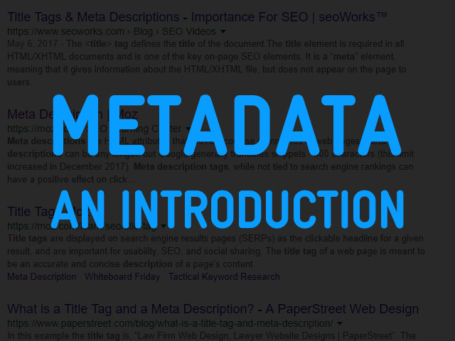 Metadata: an introduction