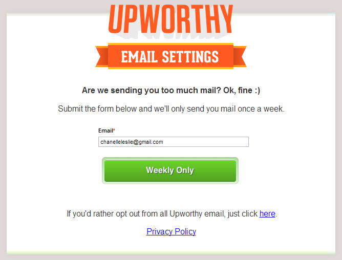 upworthy unsubscribe