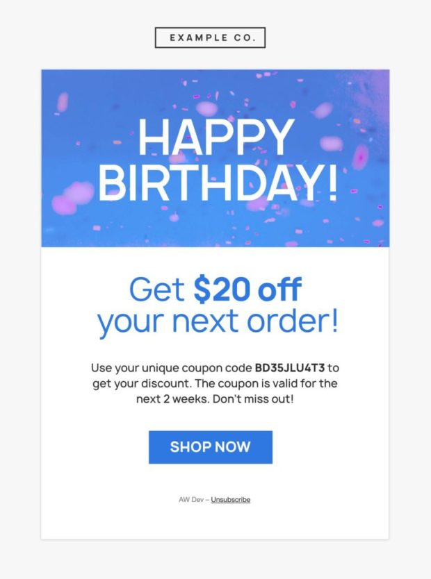 Birthday Campaign Marketing Automation