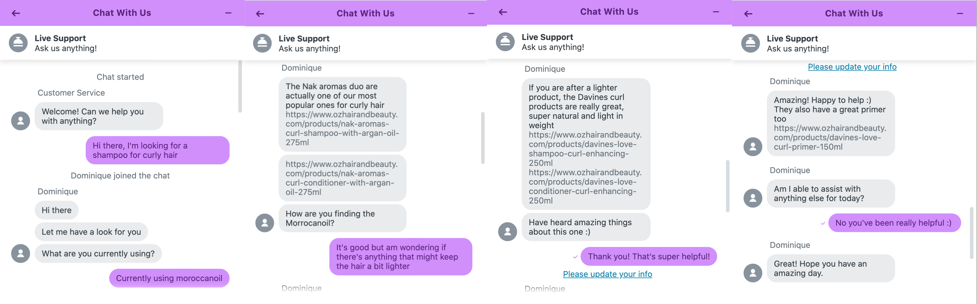 Example of a chat bot