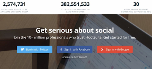 Hootsuite social proof example