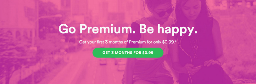 Spotify call to action example